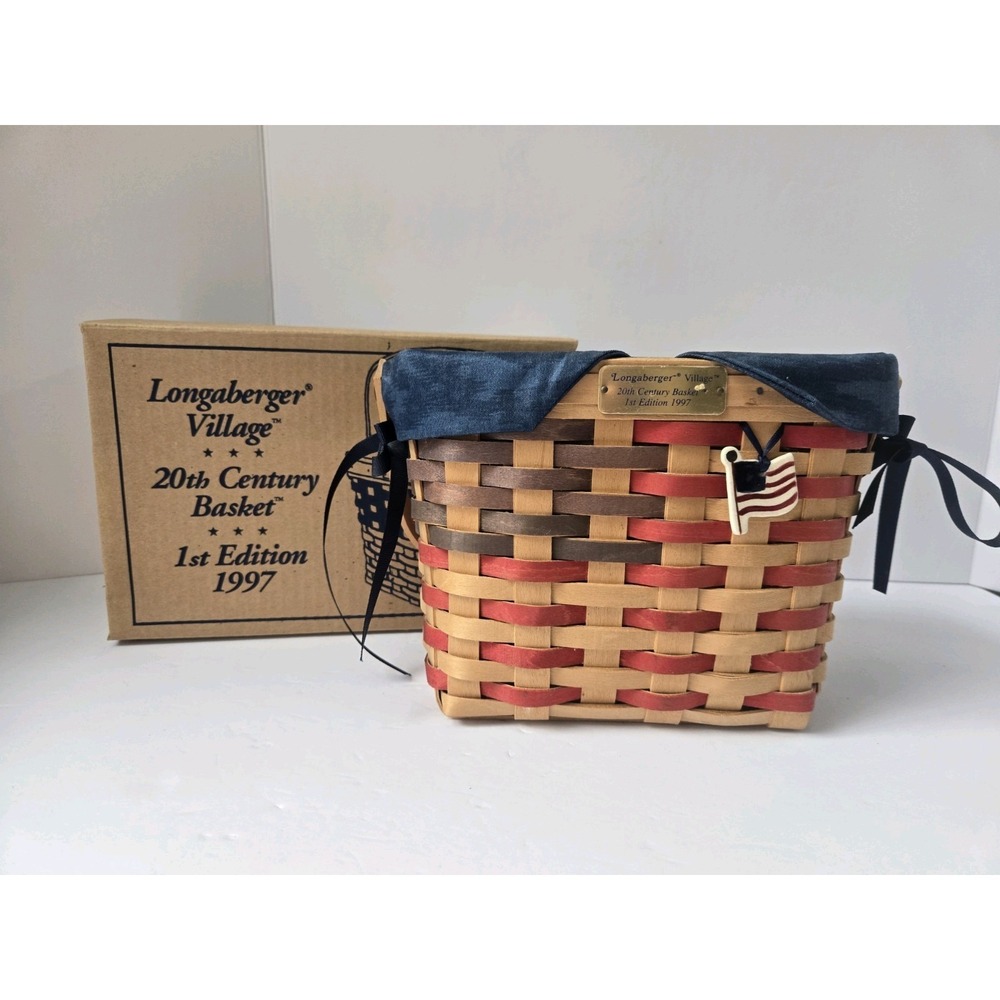 Longaberger Basket 1997 20th Century 1st Edition flag w/ box